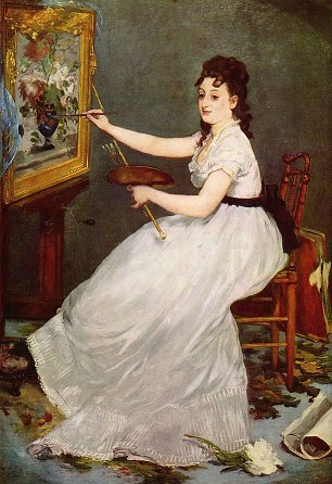 Edouard Manet Portraet der Eva Gonzales im Atelier Manets Wandbild