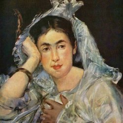 Edouard-Manet-Portraet-der-Marguerite-de-Conflans-mit-der-Kaputze