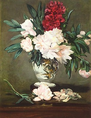 Edouard Manet Stillleben Vase mit Pfingstrosen Wandbild