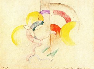 Franz Marc Abstraktes Aquarell 2 Wandbild