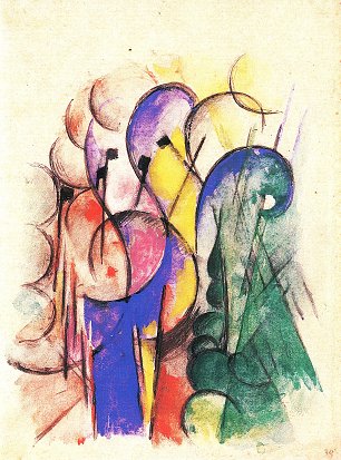 Franz Marc Abstraktes Aquarell Wandbild