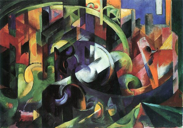 Franz Marc Bild mit Rindern Wandbild