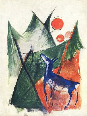 Franz Marc Blaues Reh in Landschaft Wandbild