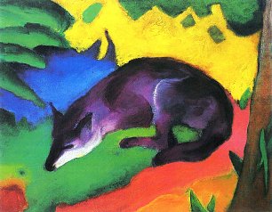 Franz Marc Blauschwarzer Fuchs Wandbild