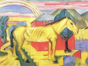 Franz Marc Das lange gelbe Pferd Wandbild