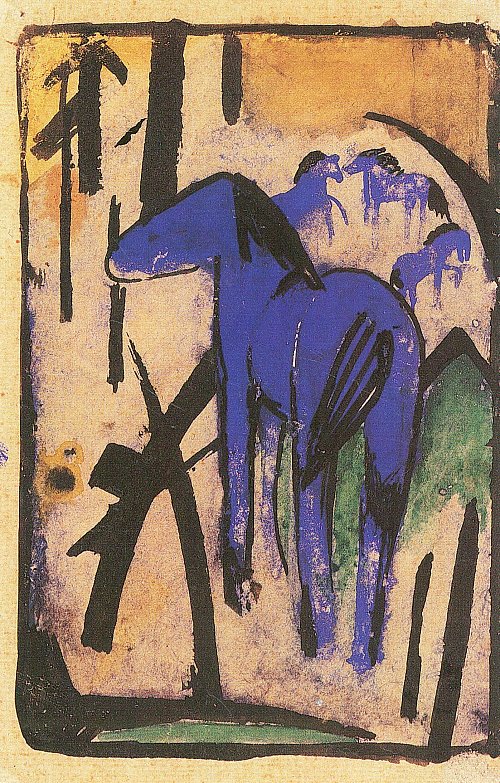 Franz Marc Die Mutterstute der blauen Pferde Wandbild