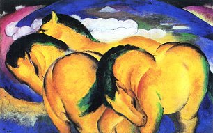 Franz Marc Die kleinen gelben Pferde Wandbild