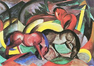 Franz Marc Drei Pferde Wandbild