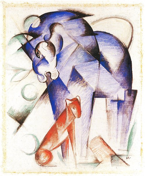 Franz Marc Fabeltiere Pferd und Hund Wandbild
