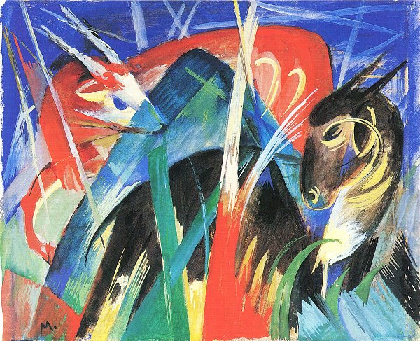 Franz Marc Fabeltiere Tierkomposition Wandbild