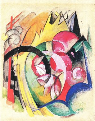 Franz Marc Farbige Blumen Wandbild