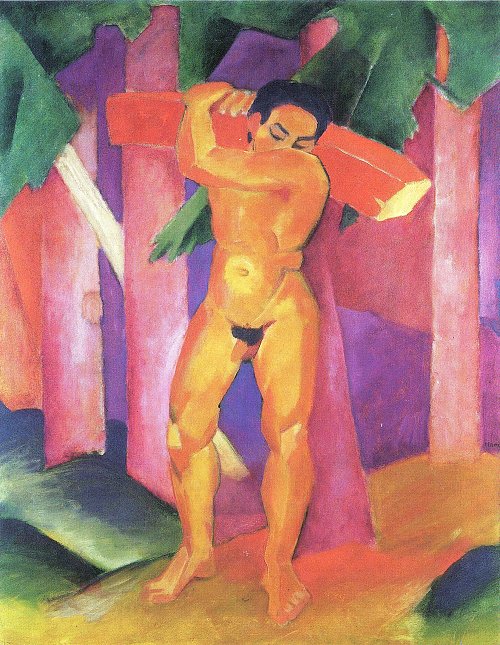 Franz Marc Holztraeger Wandbild