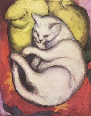 Franz Marc Kater auf gelbem Kissen Wandbild