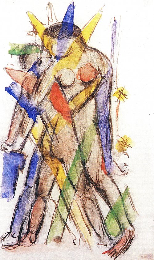 Franz Marc Liebespaar Wandbild