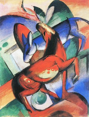 Franz Marc Pferd und Esel Wandbild