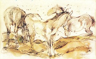 Franz Marc Pferde auf der Weide Wandbild