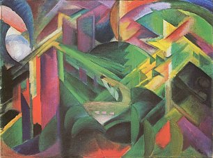 Franz Marc Reh im Klostergarten Wandbild