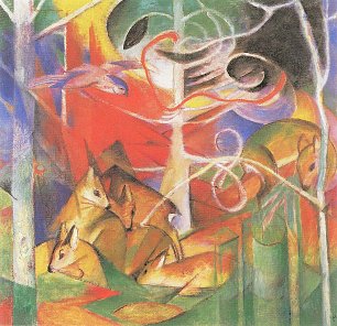 Franz Marc Reh im Walde 1 Wandbild