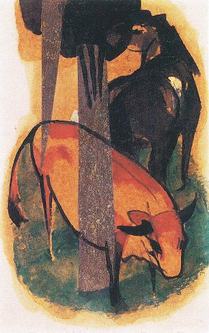 Franz Marc Rotes Pferd und gelbes Rind Wandbild