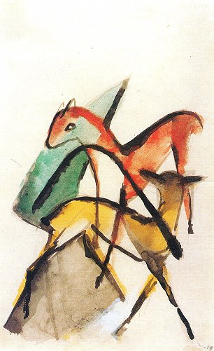 Franz Marc Rotes und gelbes Reh Wandbild