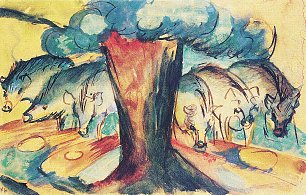 Franz Marc Schweine unter einem Baum Wandbild