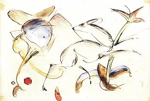 Franz Marc Springendes Reh in Blumen Wandbild