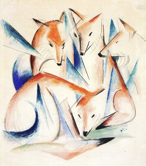 Franz Marc Vier Fuechse Wandbild