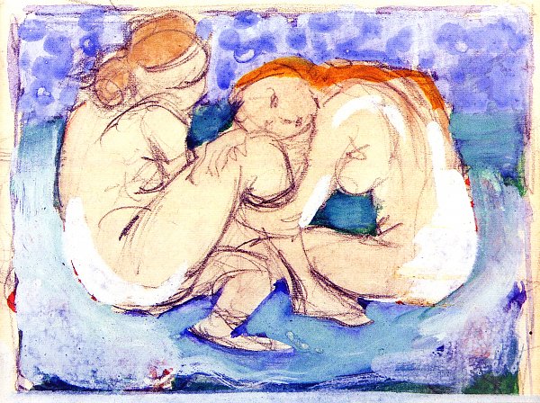 Franz Marc Zwei Akte auf Blau Wandbild