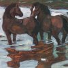 Franz-Marc-Zwei-Pferde-in-der-Schwemme