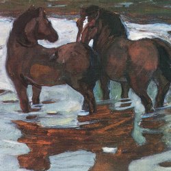 Franz-Marc-Zwei-Pferde-in-der-Schwemme