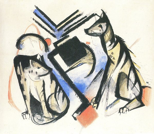 Franz Marc Zwei Woelfe Wandbild