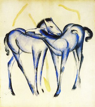 Franz Marc Zwei blaue Fohlen Wandbild