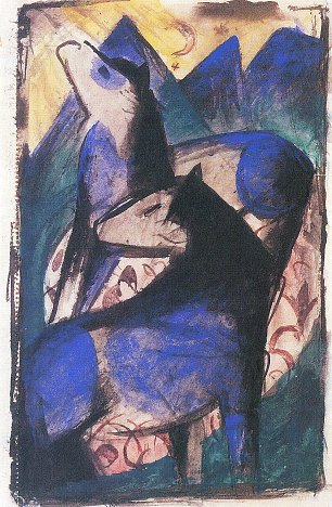 Franz Marc Zwei blaue Pferde Wandbild