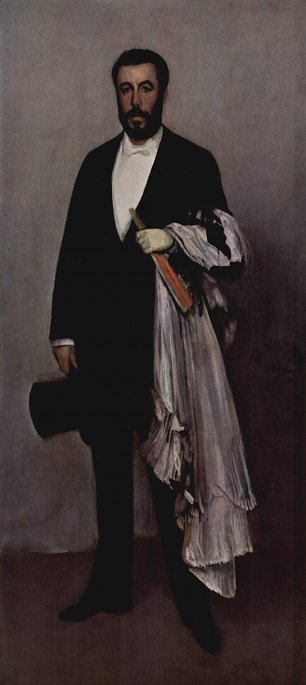 James McNeil Whistler Arrangement in lichtem Rosa und Schwarz Portraet des Theodore Duret Wandbild