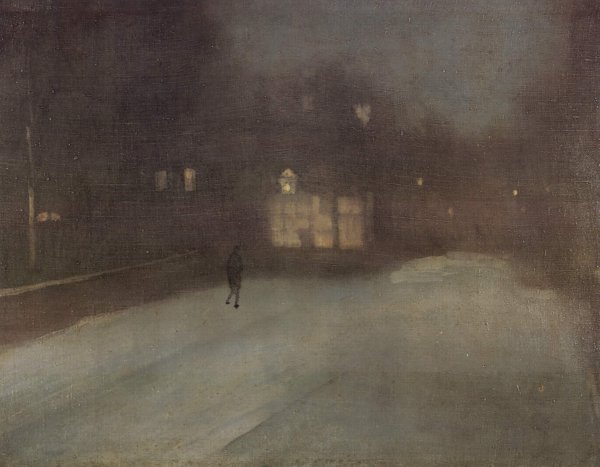 James McNeil Whistler Nocturne in Grau und Gold, Schnee in Chelsea Wandbild