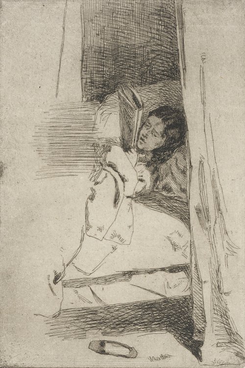 James McNeil Whistler Reading in Bed Wandbild