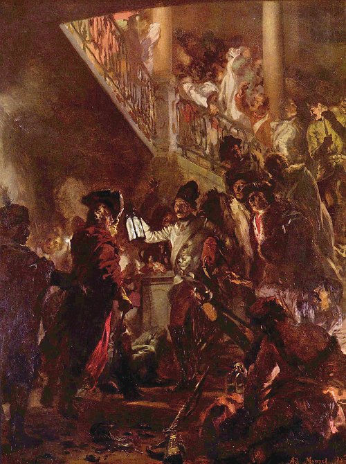 Adolph Menzel Bonsoir Messieurs! Friedrich der Grosse in Lissa Wandbild