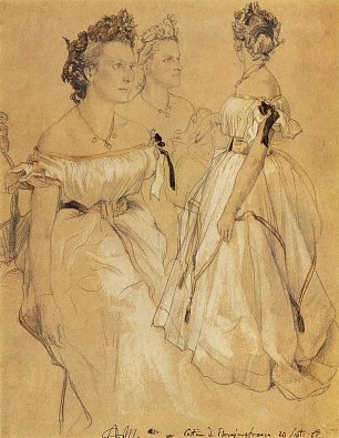 Adolph Menzel Drei Ehrenjungfrauen Wandbild