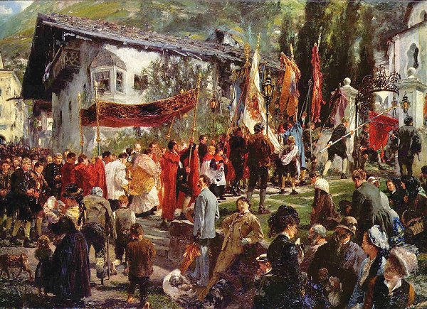 Adolph Menzel Fronleichnamsprozession in Hofgastein Wandbild
