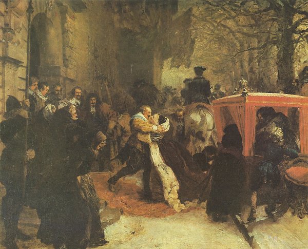 Adolph Menzel Hanau Schlossportal mit koeniglichem Enpfang Wandbild