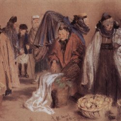 Adolph-Menzel-Hessische-Bauern-auf-dem-Markt