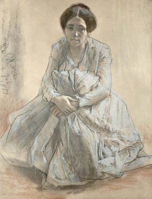 Adolph Menzel Portraet der Schwester des Kuenstlers Wandbild