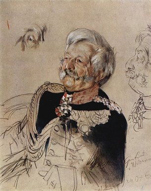 Adolph Menzel Studie zum Kroenungsbild Wilhelm I 7 Wandbild