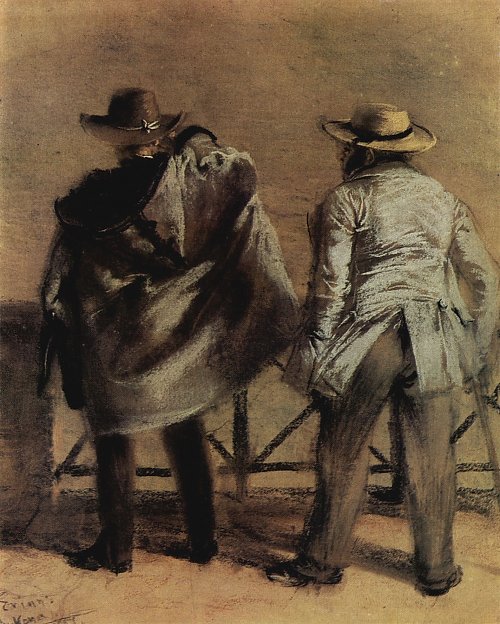 Adolph Menzel Zwei Badegaeste am Meer Wandbild