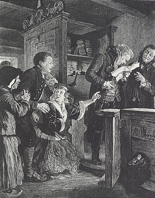 Adolph Menzel Illustration zu Der zerbrochene Krug 1 Wandbild