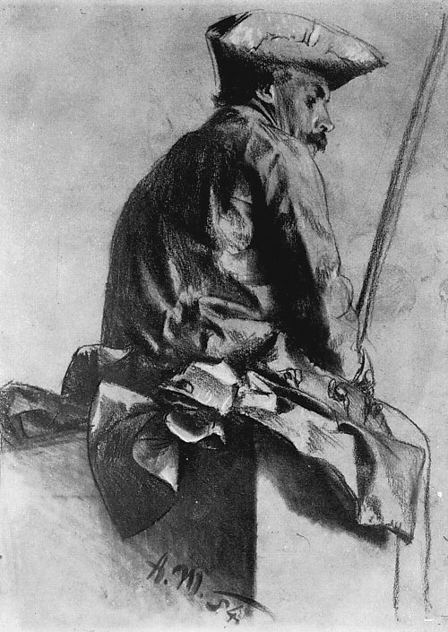 Adolph Menzel Studie zu Friedrich II auf Reisen Wandbild