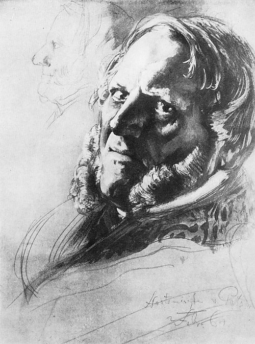 Adolph Menzel Studie zum Kroenungsbild Wilhelm I  10 Wandbild