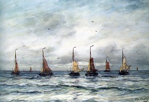 Hendrik Willem Mesdag A Fishing Fleet Wandbild