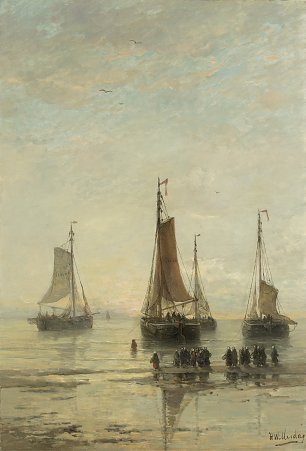 Hendrik Willem Mesdag Fishing Boats from Scheveningen Anchored Wandbild