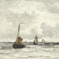 Hendrik-Willem-Mesdag-Fishing-Boats-in-the-Surf